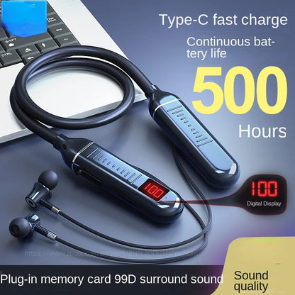 200H Music Time TWS Magnetic Wireless Headphone Neckband Bluetooth 5.2 Earphone headset Sport Waterproof Earbud MP3 player w MiC