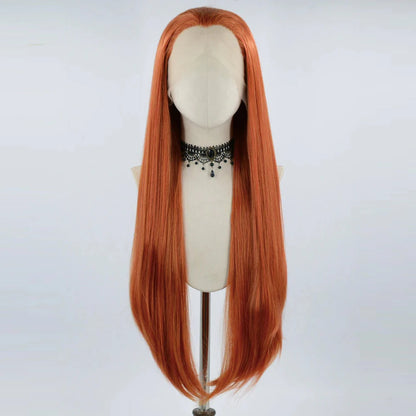 Charisma Synthetic Lace Front Wig Long Silky Straight Hair Heat Resistant Hair Synthetic Wigs For Women Ginger Blonde Wig