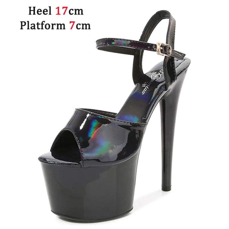 Platform Shoes for Women 2023 Designer Luxury Strip Pole Dance Heels Dance Shoes Red Pink Sandals Women Summer Elegant 20cm High