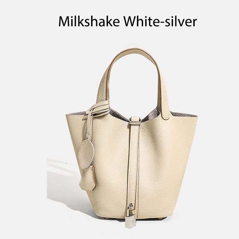 Women Bags Handbags Bucket Bag Real Leathe Fashion Tote Bag Genuine Leather Luxury Desginer Big Size Large Lady Hand Bags