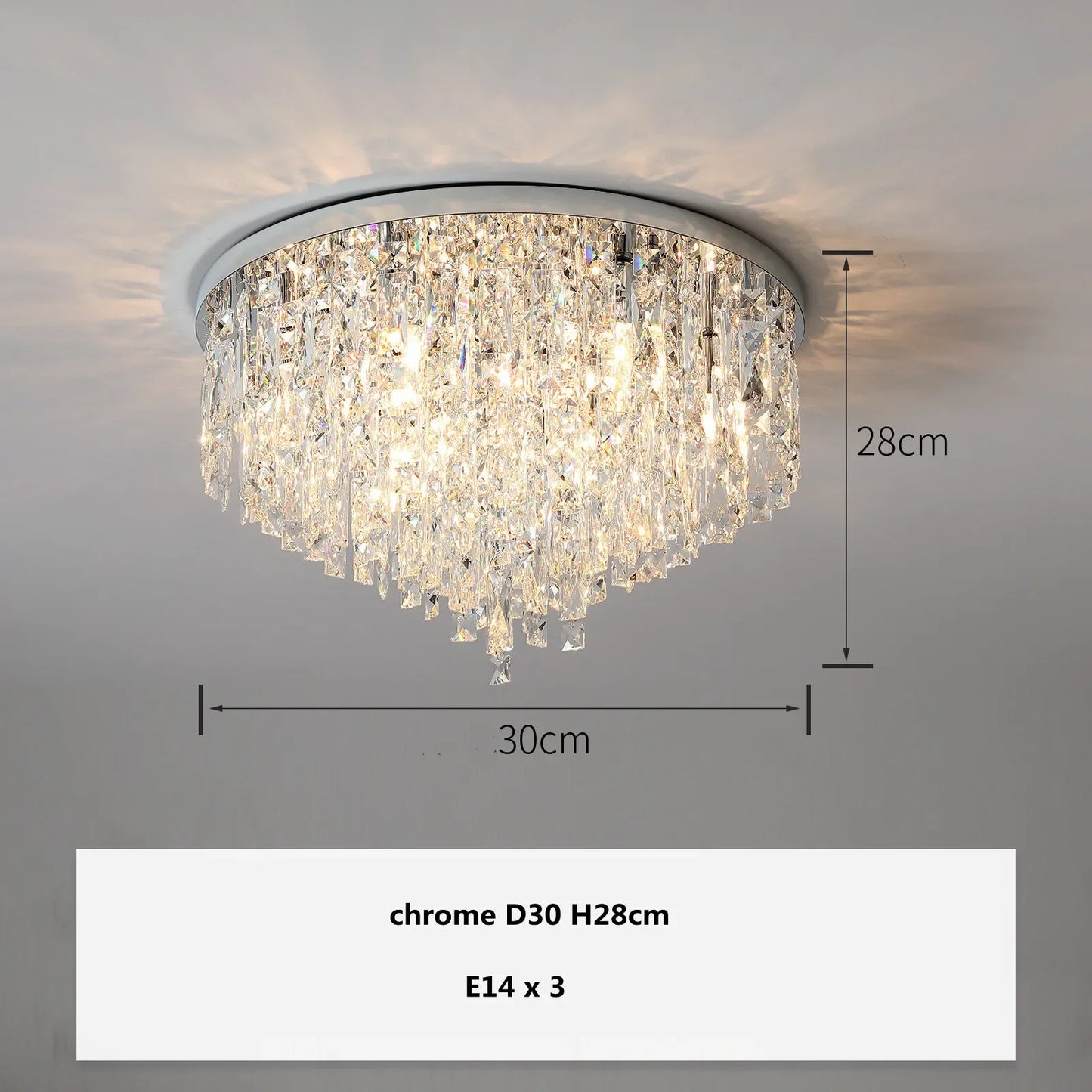 Modern Luxurious Crystal Ceiling Lamp Gold & Silver Color for Living Room Dining Room Bedroom - Elegant Lighting Fixture