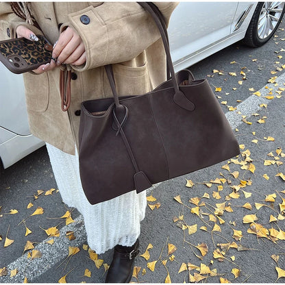 Vintage Casual Tote Bag New Large-capacity Handbag Europe America Popular Hot Selling Underarm Bag High-quality Pu Commuter Bags