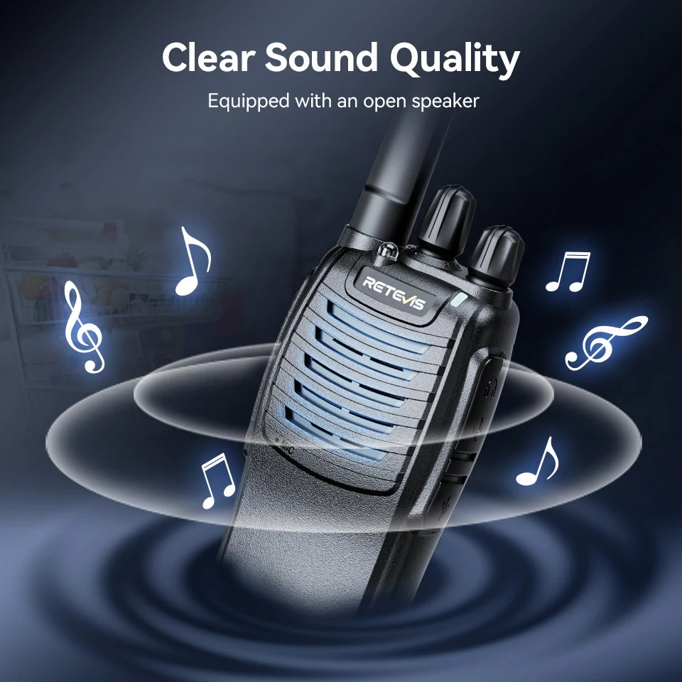 Retevis H777 2pcs Walkie Talkie Clear Sound Quality Portable Walkie Talkies Long Range Type-C Two Way Radio for Cycling Camping