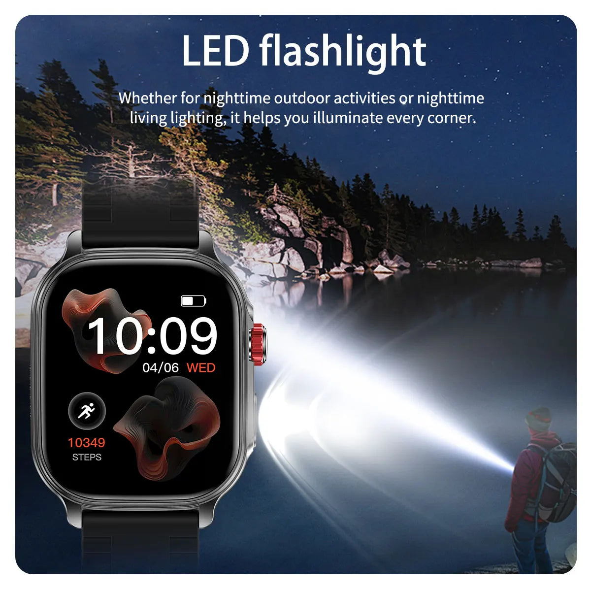 LIGE 2026 New Built-in 1400mAh Super Large Battery Women Men Smart Watch Outdoor 2.01" Screen IP68 Waterproof BT Call Smartwatch