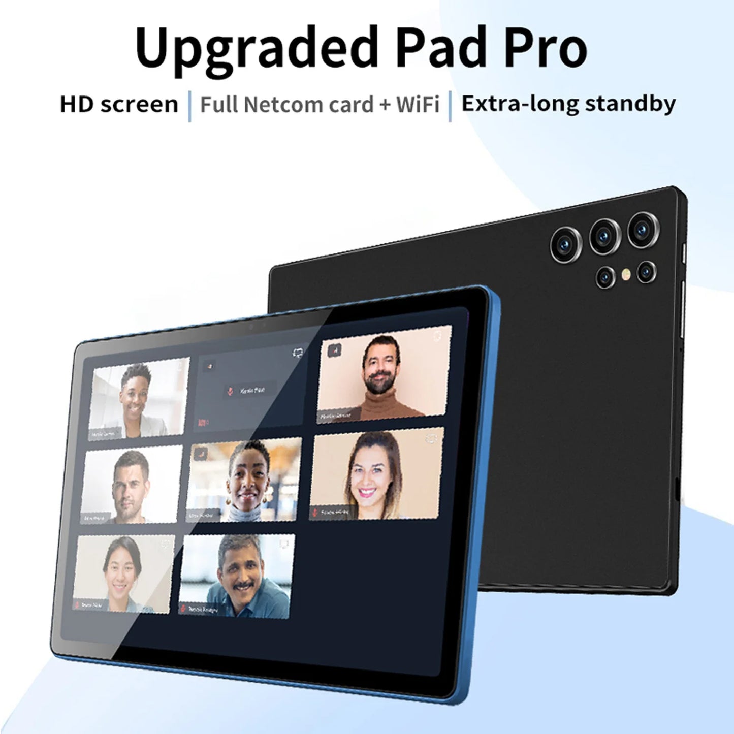 New Upgraded Pad 10.1 Inch Android Tablet Octa Core 4GB+64GB ROM Dual Phone Call WiFi Google Play Tablet PC with Keyboard Case