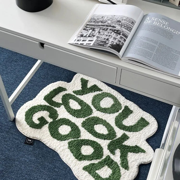 VIKAMA Interestingly Irregularly Shaped Door Mat, Soft Bedroom Bedside Rug, Cloakroom Entrance Carpet, Home Decoration