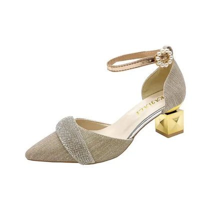 Thick Heel Women's Sandals Outdoor 2025 Trend The Best Low Price Shoe On Sale Chic and Elegant Summer Offers Luxury Ladies Shoes