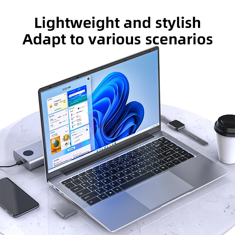 Xiaman Ultra Slim Windows 11 Laptop Computer 14.1" 12GB RAM 1TB 2TB SSD Intel A3950 Notebook 1920*1080 Office Study Computer PC