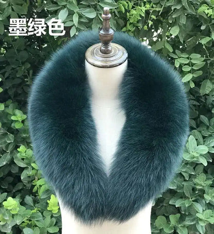 Real Fox Fur Collar for Women Coat Jacket Female Wraps Winter Warm Fur Scarf Extra Large Size Neck Warmer Fur Shawls Scarves