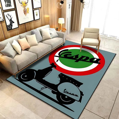 15 Sizes Motorcycle V-Vespa Pattern Rug Bedroom Living Room Bathroom Mat Creative Door Mat Area Rug Carpets for Living Room Home