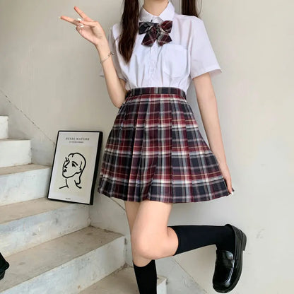 Japanese Bow Tie Skirt Set Student Pleated Skirt Jk Uniform Korean School Sexy Girl Preppy Style Seifuku Japanese School Uniform