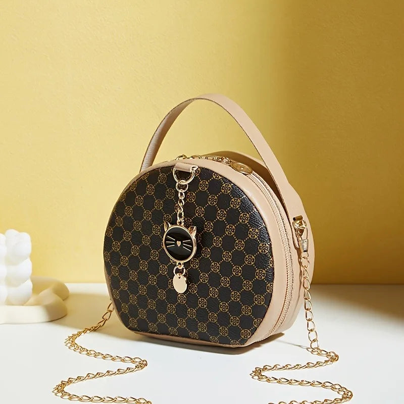 Circular Designer Fashion Women Shoulder Bag Leather Women's Messenger Crossbody Bags Ladies Purse Female Round Bolsa Handbag