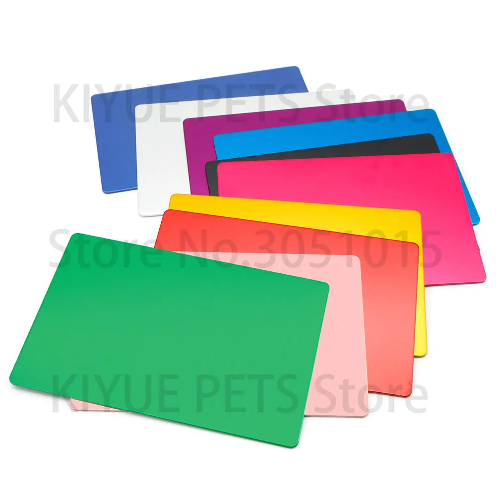 Wholesale 20Pcs 1MM Business Card Anodized Aluminum Plate Name Phone Nameplate Laser Marking Engraving Dog Tag ID Blank Tags