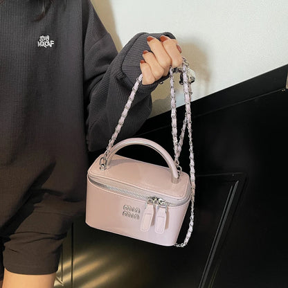 Women Square Handbags 2025 Spring Fashion Chains Crossbody Bags Soft PU Shoulder Bag Ladies Elegant Chic Mini Mobile Phone Bags