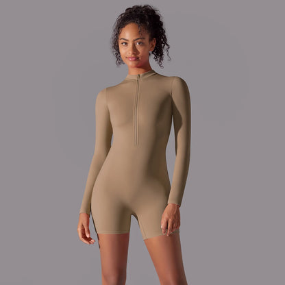 Women Tracksuit Yoga Set Yoga Jumpsuits One Piece Zipper Workout Long Sleeve Rompers Sportswear Gym Set Workout Clothes for Wome