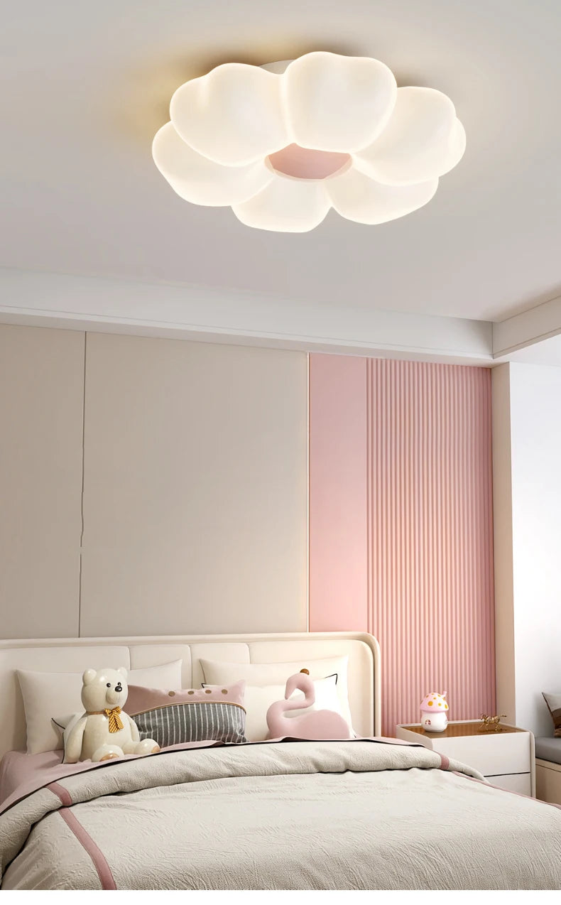 Children's Room Flower Ceiling Lights Pink Flower Princess Room Light Warm Romantic Girl Bedroom Nursery Baby Room Ceiling Lamps