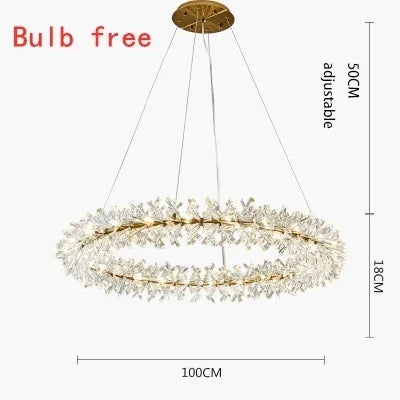 French crystal chandelier, romantic firefly, snowflake, light luxury, modern creativity, warm bedroom, dining room chandeliers