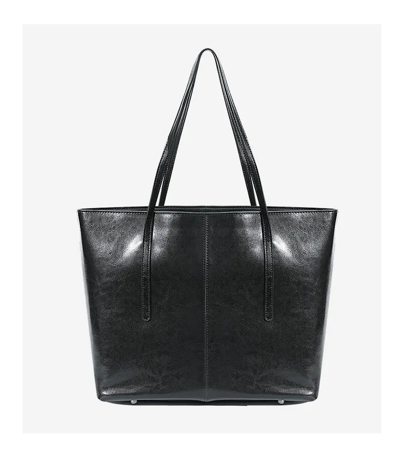 Luxury Women Leather Tote Bag Top Layer Cowhide Large Capacity Fashionable Handbag Brand Designer Shoulder Bag 2025 New Handbag