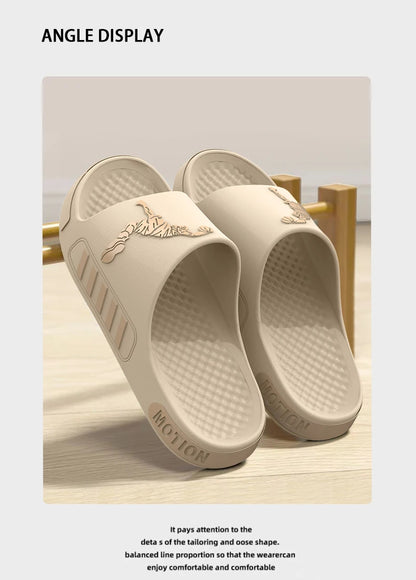 Men's Summer Thong Slippers Thick Bottom Anti-Slip Deodorant EVA Wear-Resistant Breathable Slip-On Sandals