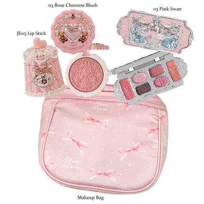 Flowerknows All In One Mackup Set Gift Box Flower Knows Glitter Eye Shadow Palette Blusher Long Lasting Gloss Lipstick With Bag