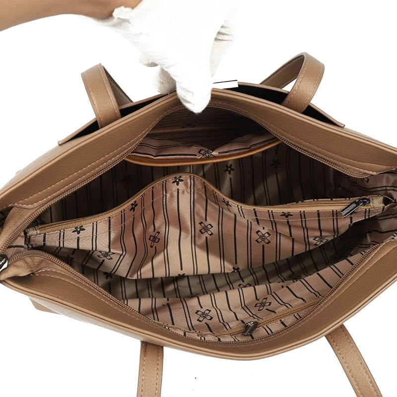 High Quality Leather Shoulder Crossbody Messenger Tote Bag Large Handbag Purses Genuine Brand Luxury Designer Women Bags