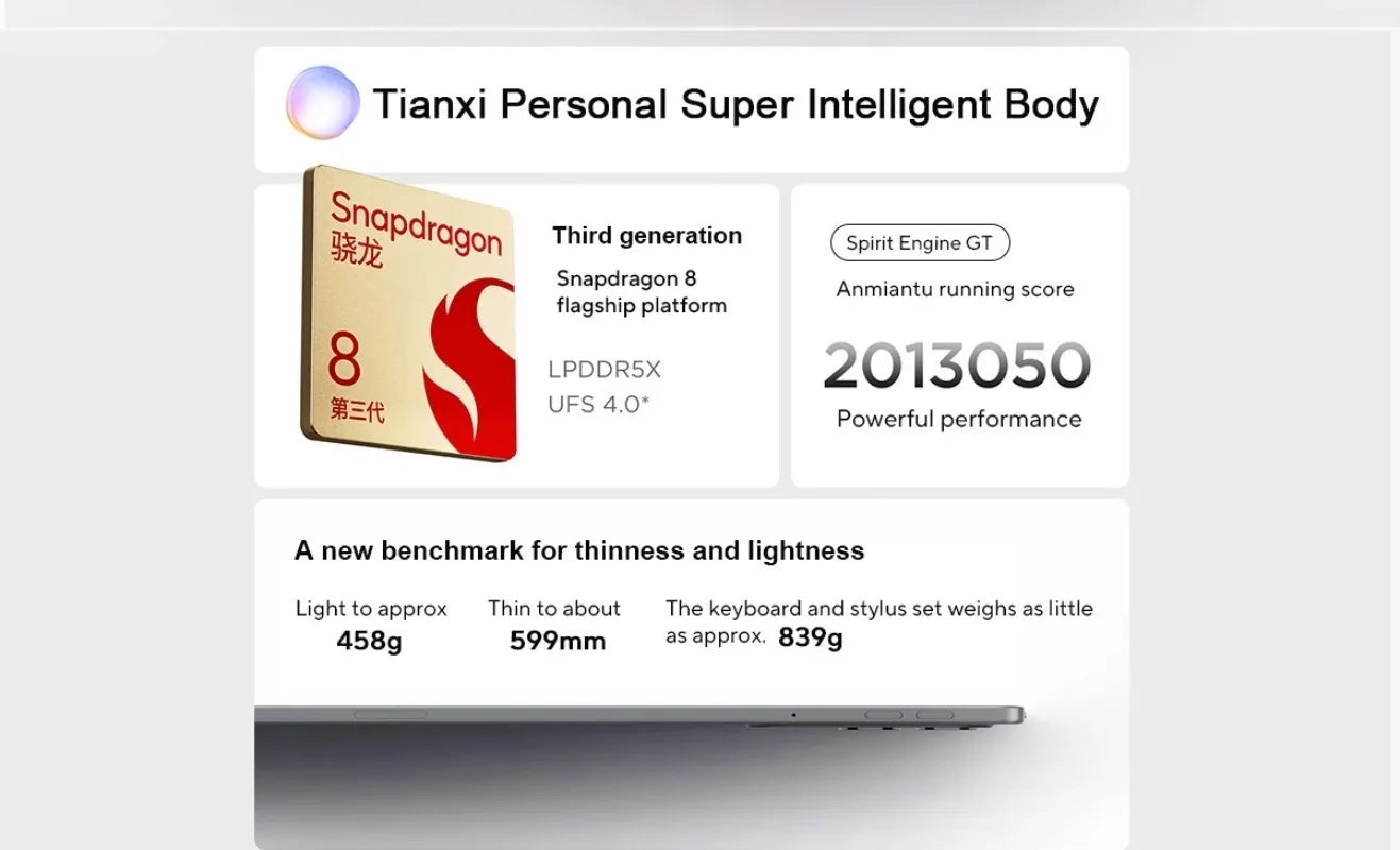 Big Discount Lenovo Xiaoxin Pad Pro GT Snapdragon 8 Gen3 LCD Screen 8860mAh 68W Super Fast Charging 13MP Front 13MP Rear Tablet