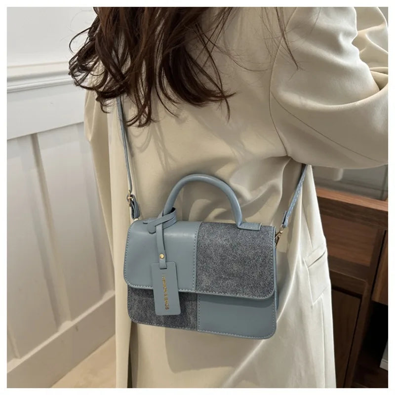 Elegant Women's Handbag Crossbody Shoulder Bag, Snap Closure Tote Bag, Everyday Accessory, Geometric Pattern, Fashion Lovers