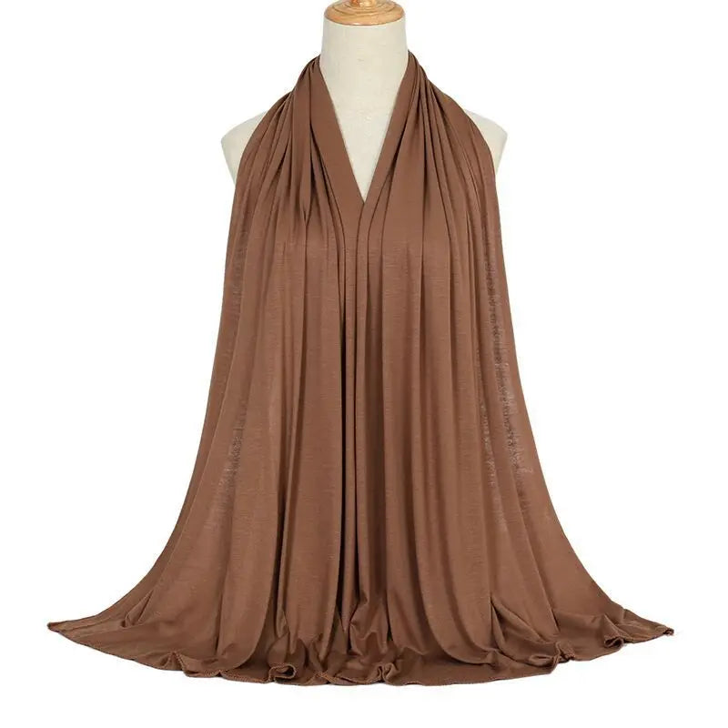 Ramadan Modal Cotton Jersey Hijabs For Woman Long Muslim Shawl Plain Soft Turban Niqab Head Wraps Scarf Women Hijab