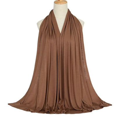 Ramadan Modal Cotton Jersey Hijabs For Woman Long Muslim Shawl Plain Soft Turban Niqab Head Wraps Scarf Women Hijab