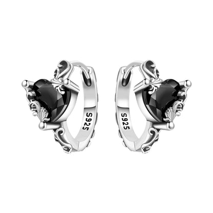 925 Sterling Silver Star Moon Heart Shape Earrings Jewelry Versatile Hoop Earrings For Women Jewelry Fine Birthday Party Gifts