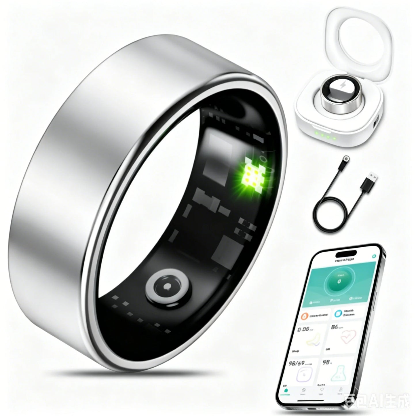 2026 New Smart Ring Heart Rate Blood Pressure Sleep Monitoring Motion Tracking IP68 Waterproof Men Women Smart Ring Holiday Gift