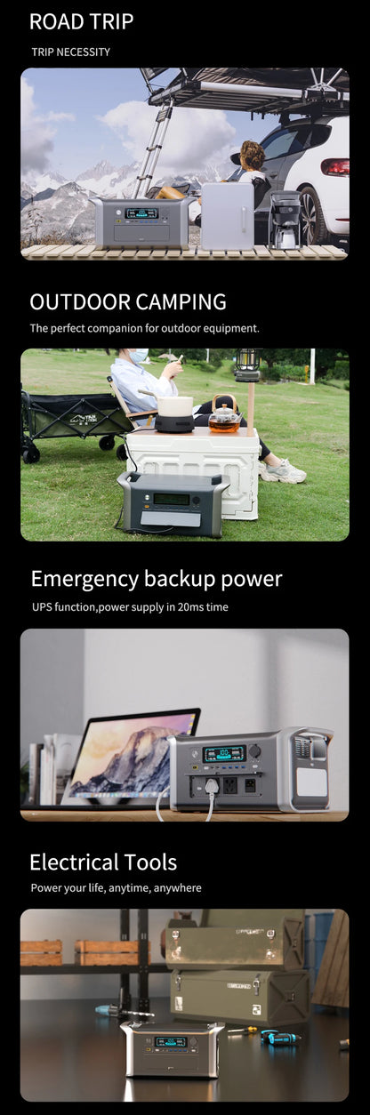 1800W Portable Power Station Peak 3600W One Hour Fast Full Charging Lifepo4 Battery Super Quality Ukraine Warehouse UPS Function