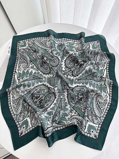 2026 New Elegant Fashion 70X70cm Printed Women's Scarf Silk Scarf Square Shawl Decorative Headband Neck Luxury Design Bandana