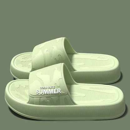 Men Summer Slippers Soft Sole EVA Sandals Non Slip Platform Soft Home Slides Outdoor Beach Shoes Unisex Bathroom Slippers