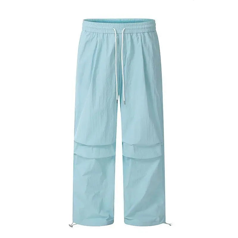 Women's Brown Parachute Pants 2026 Summer New Loose Straight Wide Leg Trousers Casual Quick Dry Cargo Pants Streetwear