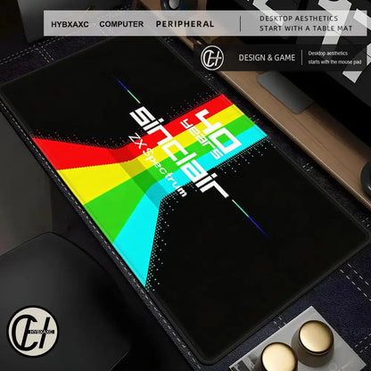 Retro S-Sinclair Z-ZX Spectrum Cool Mouse Pad For Office Gaming And Keyboard Non-Slip Large XXL Big Waterproof Table Pad HYBXAXC