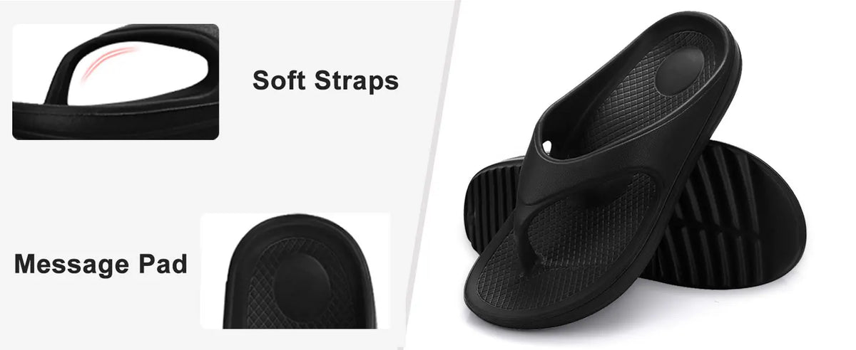 Shevalues Men's Orthopedic Sandals Fashion Couples Beach Flip Flop Summer Outdoor Soft Sandals With Arch Support Bathroom Slides