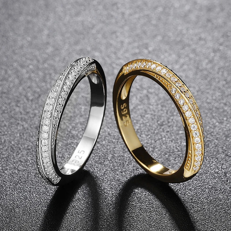 Moissanite Ring 100% Pass Diamond Tester Pen Matching Wedding Diamond Band for Women 925 Sterling Silver Female Single Tail Ring