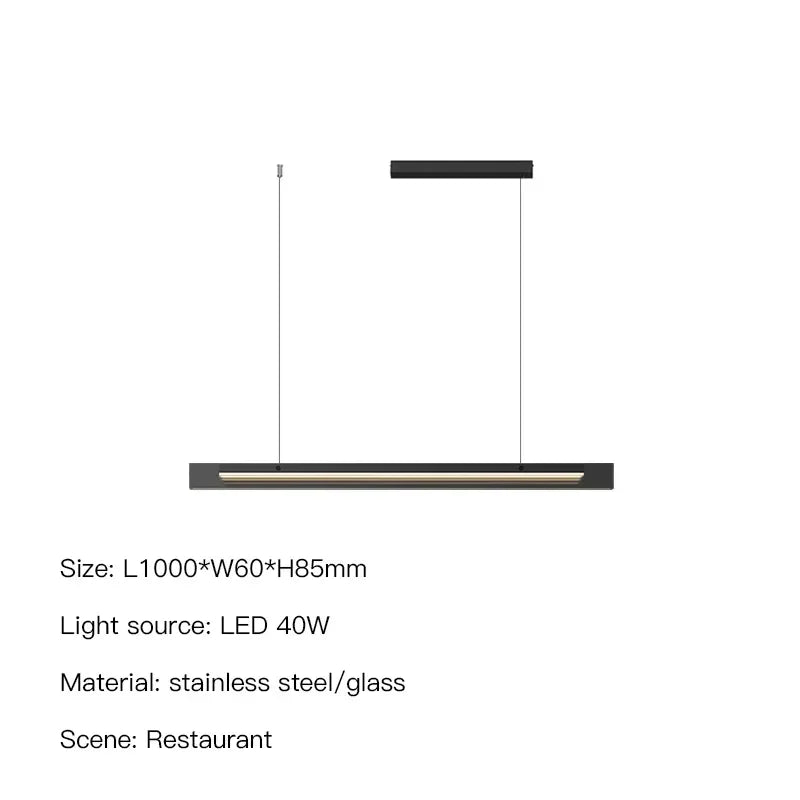 Nordic Long Glass Ceiling Chandelier Dimmable for Table Dining Room Kitchen Island Office Pendant Lights Decor Hanging Fixture