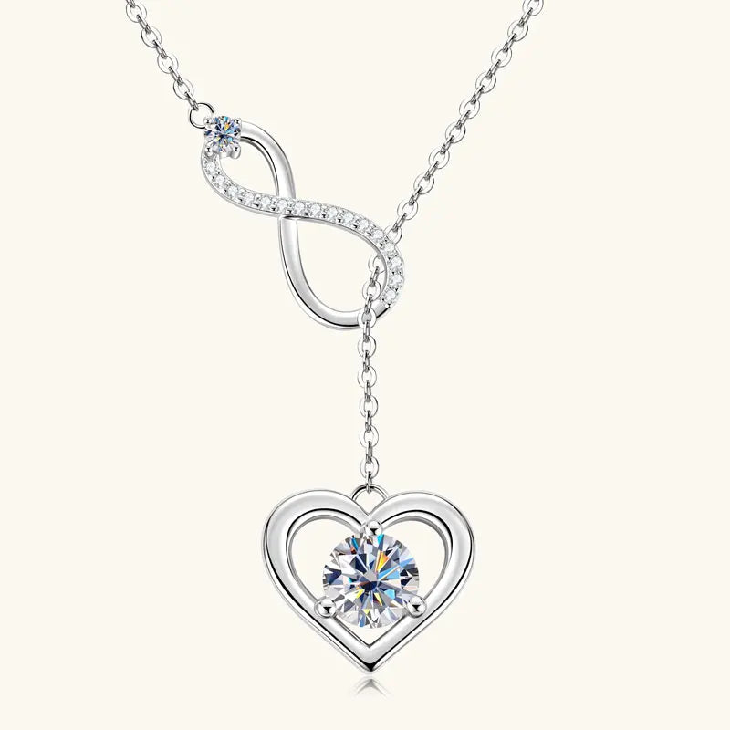 OXTAO Original Moissanite Heart Shaped Necklace Women's Necklace 925 silver Sparkling Lab Diamond Valentine's Day Jewelry Gift