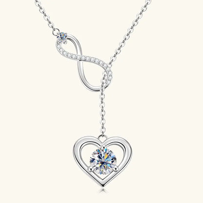 OXTAO Original Moissanite Heart Shaped Necklace Women's Necklace 925 silver Sparkling Lab Diamond Valentine's Day Jewelry Gift