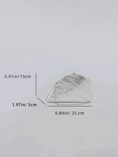 Retro Golden Silver Metal Large Shell Acrylic Bag New Banquet Party Hand All-Inclusive Women's Shoulder Crossbody Evening Bags