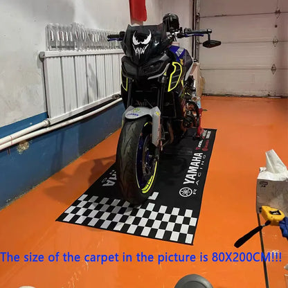 Yamaha Garage Mat Racing Motorcycle Carpet Polyester Moto Display Motorcycle Mat Anti-slip Home Decoration Living Room Rug