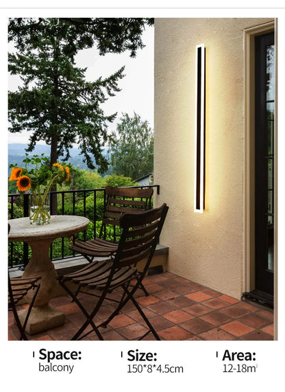 Modern Waterproof outdoor Long Strip LED wall lamps IP65 Iron Wall Light Garden porch Sconce Lights 110V 220V wall washer