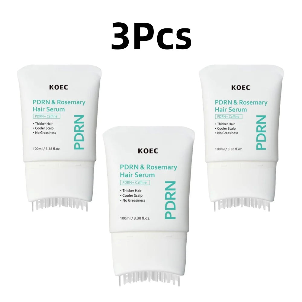 Scalp Massage Serum with Silicone Applicator Anti Hair Loss Care Lotion PDRN Rosemary Tea Tree Oil Refreshing Hair Root Essence