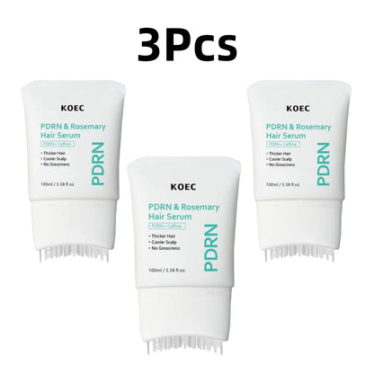 Scalp Massage Serum with Silicone Applicator Anti Hair Loss Care Lotion PDRN Rosemary Tea Tree Oil Refreshing Hair Root Essence