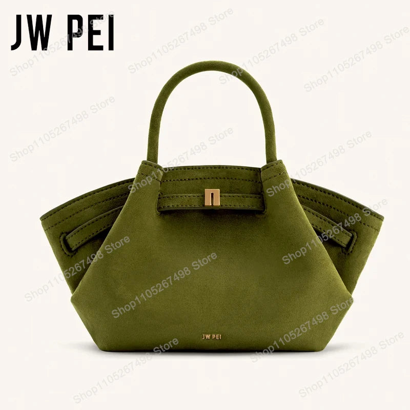 JW PEI Hana Quiet Luxury Trapeze Tote Bag Pebbled Vegan Leather Top-Handle Handbag Premium Women Shoulder Bag Fashion Messenger Purse 2026