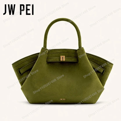 JW PEI Hana Quiet Luxury Trapeze Tote Bag Pebbled Vegan Leather Top-Handle Handbag Premium Women Shoulder Bag Fashion Messenger Purse 2026