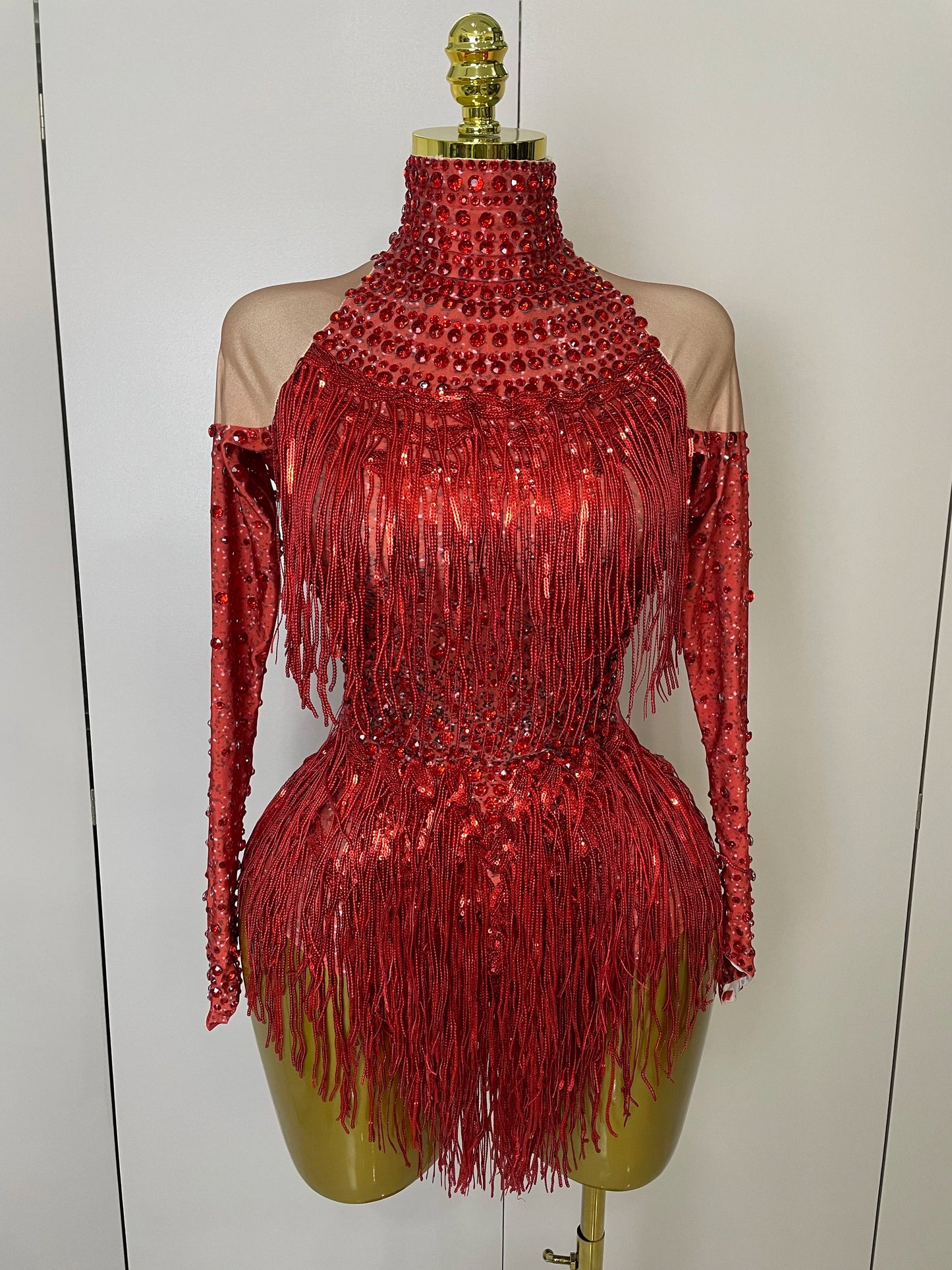 Women Sparkly Rhinestone Sequin Tassel Stretch Bodysuits 2025 New Arrival Birthday Party Nightclub Dj Stage Performance Costume