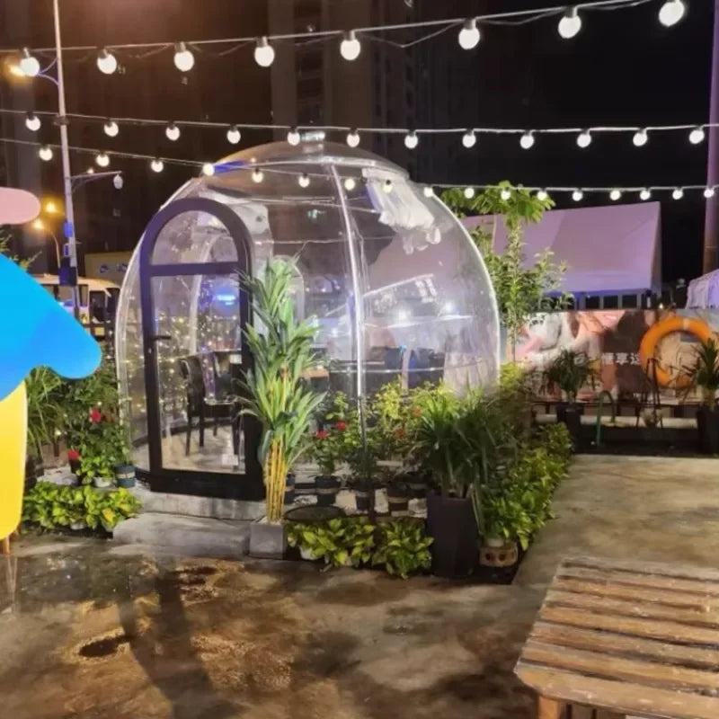 Prefab Polycarbonate Winter Geodesic Clear Dome Tent Green Dome House